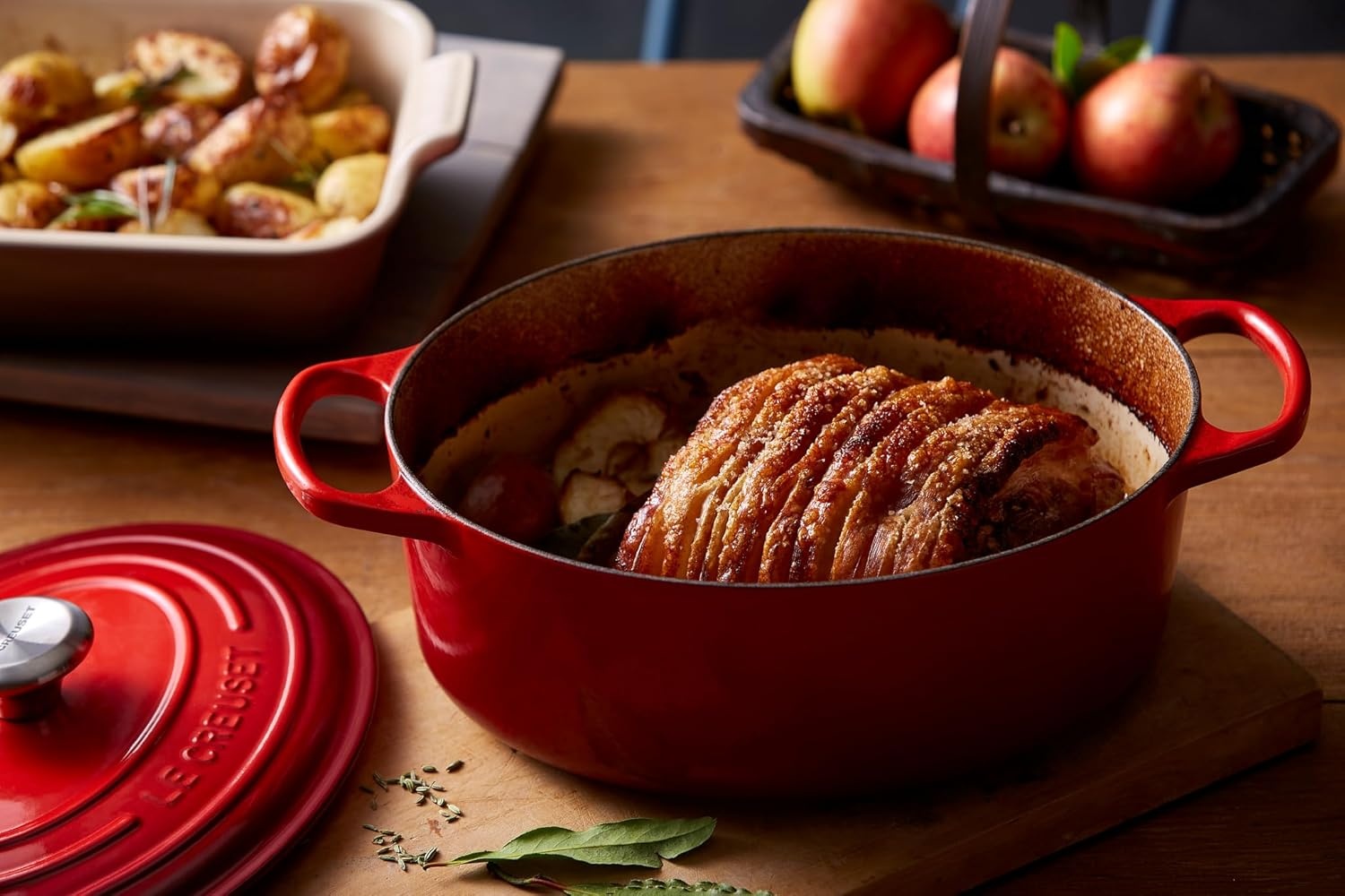 image:imageLe Creuset Enameled Cast Iron Signature Oval Dutch Oven 8 qt CeriseOlive