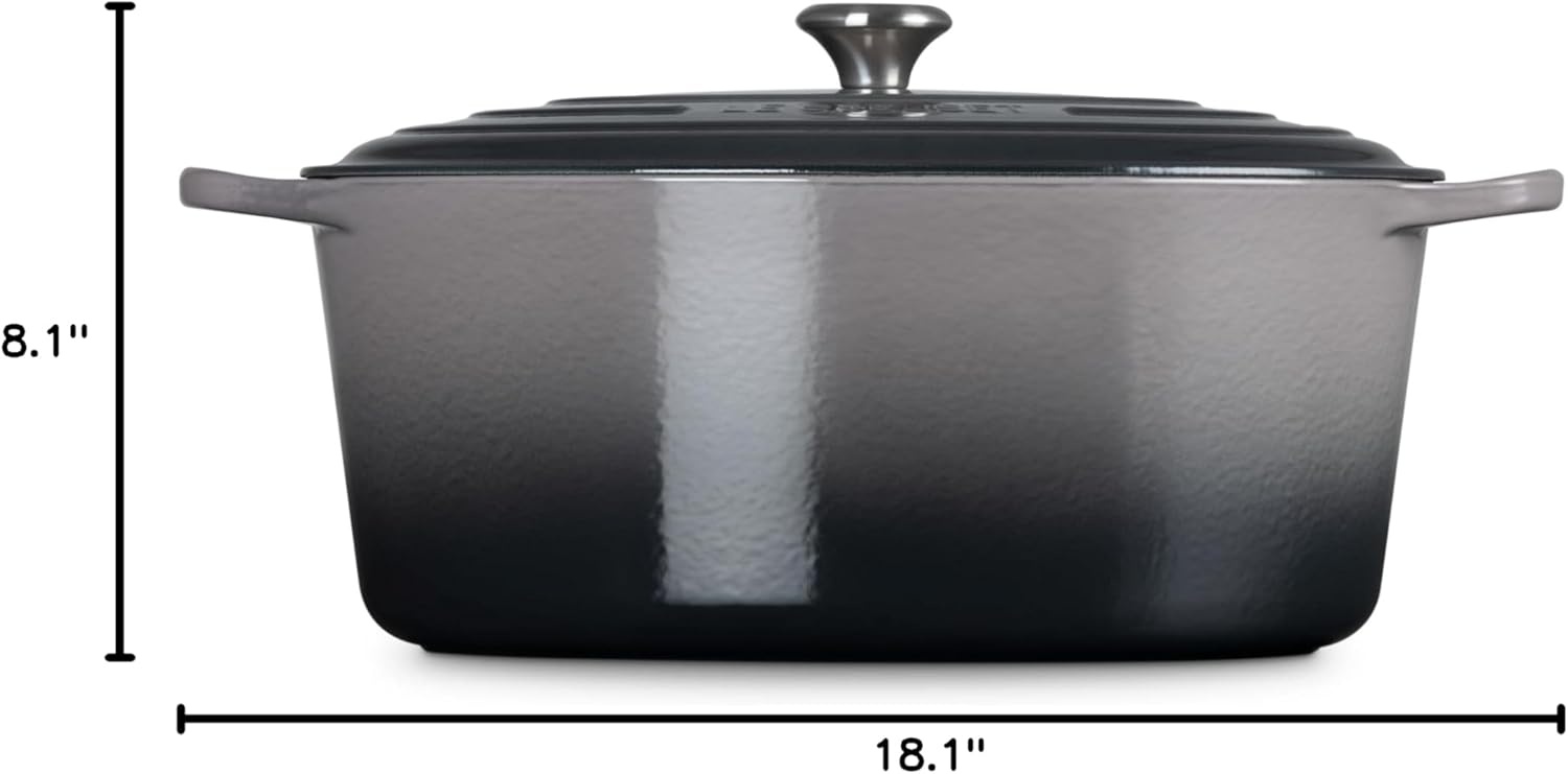image:imageLe Creuset Enameled Cast Iron Signature Oval Dutch Oven 8 qt CeriseOyster