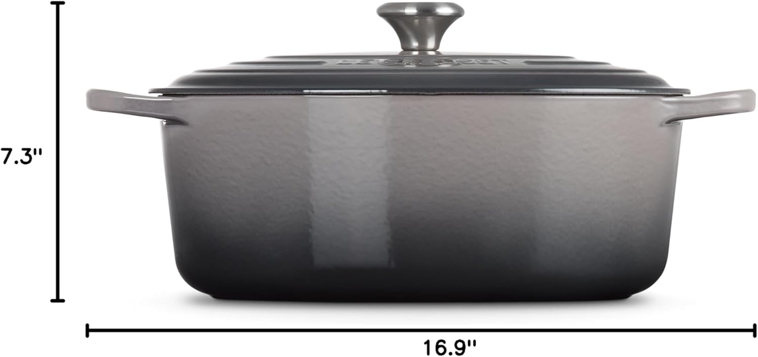 image:imageLe Creuset Enameled Cast Iron Signature Oval Dutch Oven 8 qt CeriseOyster