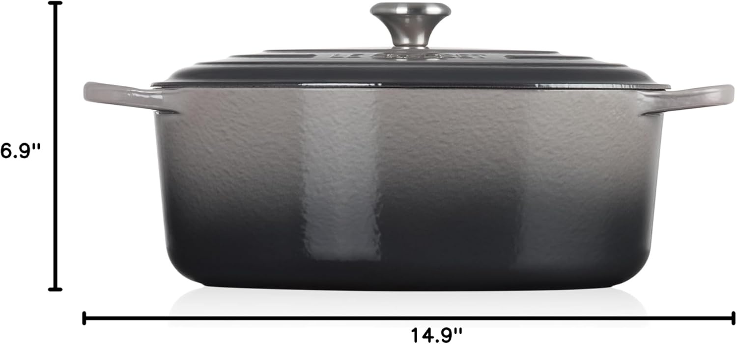 image:imageLe Creuset Enameled Cast Iron Signature Oval Dutch Oven 8 qt CeriseOyster