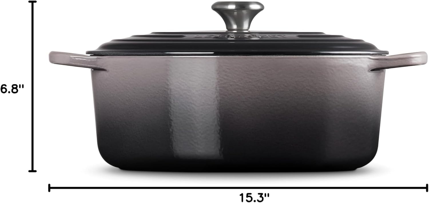 image:imageLe Creuset Enameled Cast Iron Signature Oval Dutch Oven 8 qt CeriseOyster