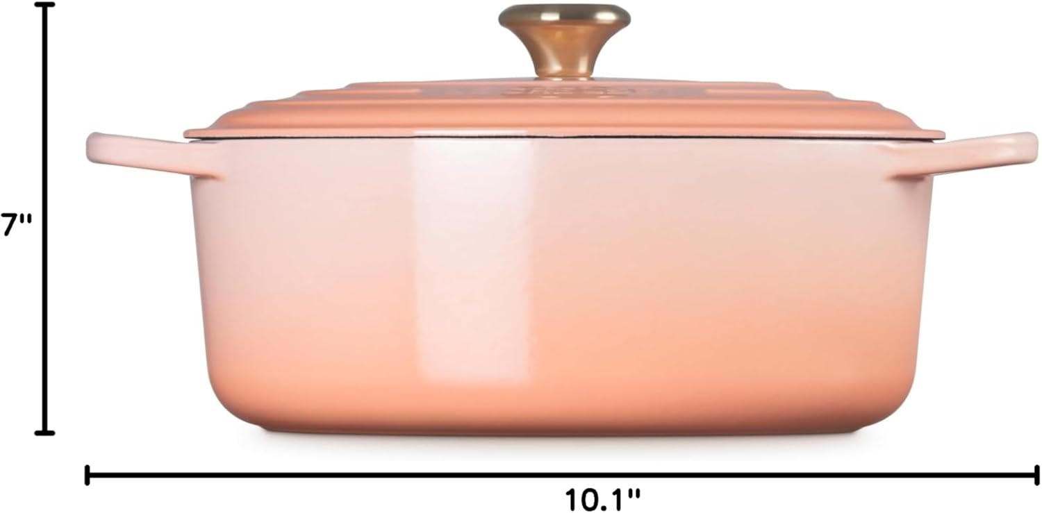 image:imageLe Creuset Enameled Cast Iron Signature Oval Dutch Oven 8 qt CerisePeche