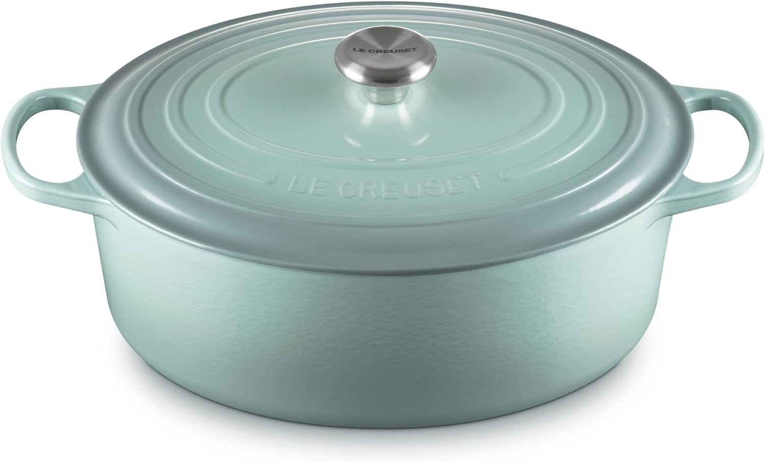 image:imageLe Creuset Enameled Cast Iron Signature Oval Dutch Oven 8 qt CeriseSea Salt