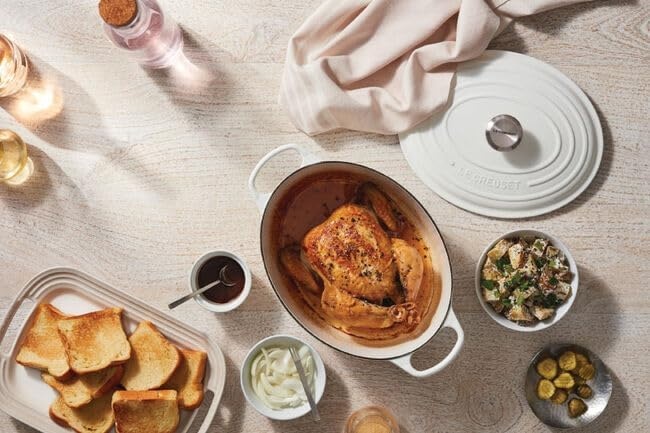 image:imageLe Creuset Enameled Cast Iron Signature Oval Dutch Oven 8 qt CeriseSea Salt
