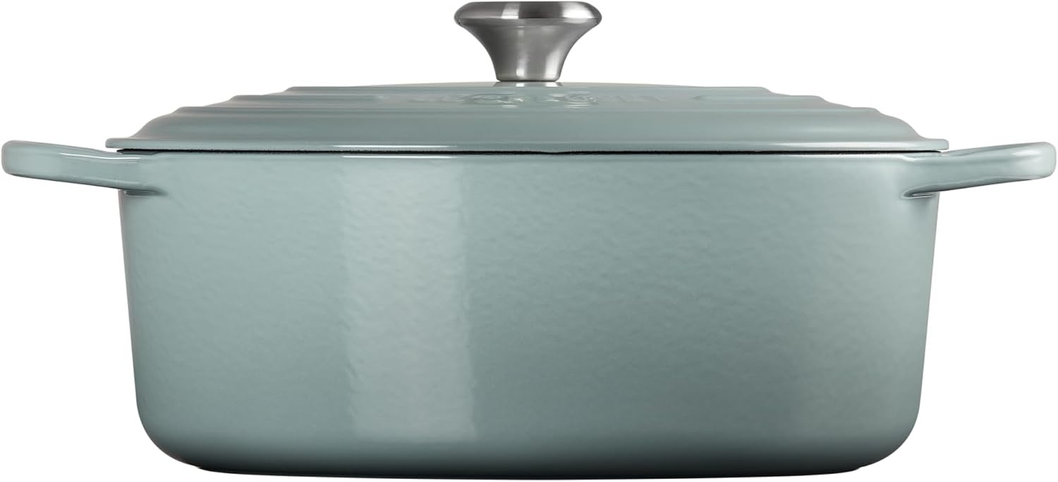 image:imageLe Creuset Enameled Cast Iron Signature Oval Dutch Oven 8 qt CeriseSea Salt