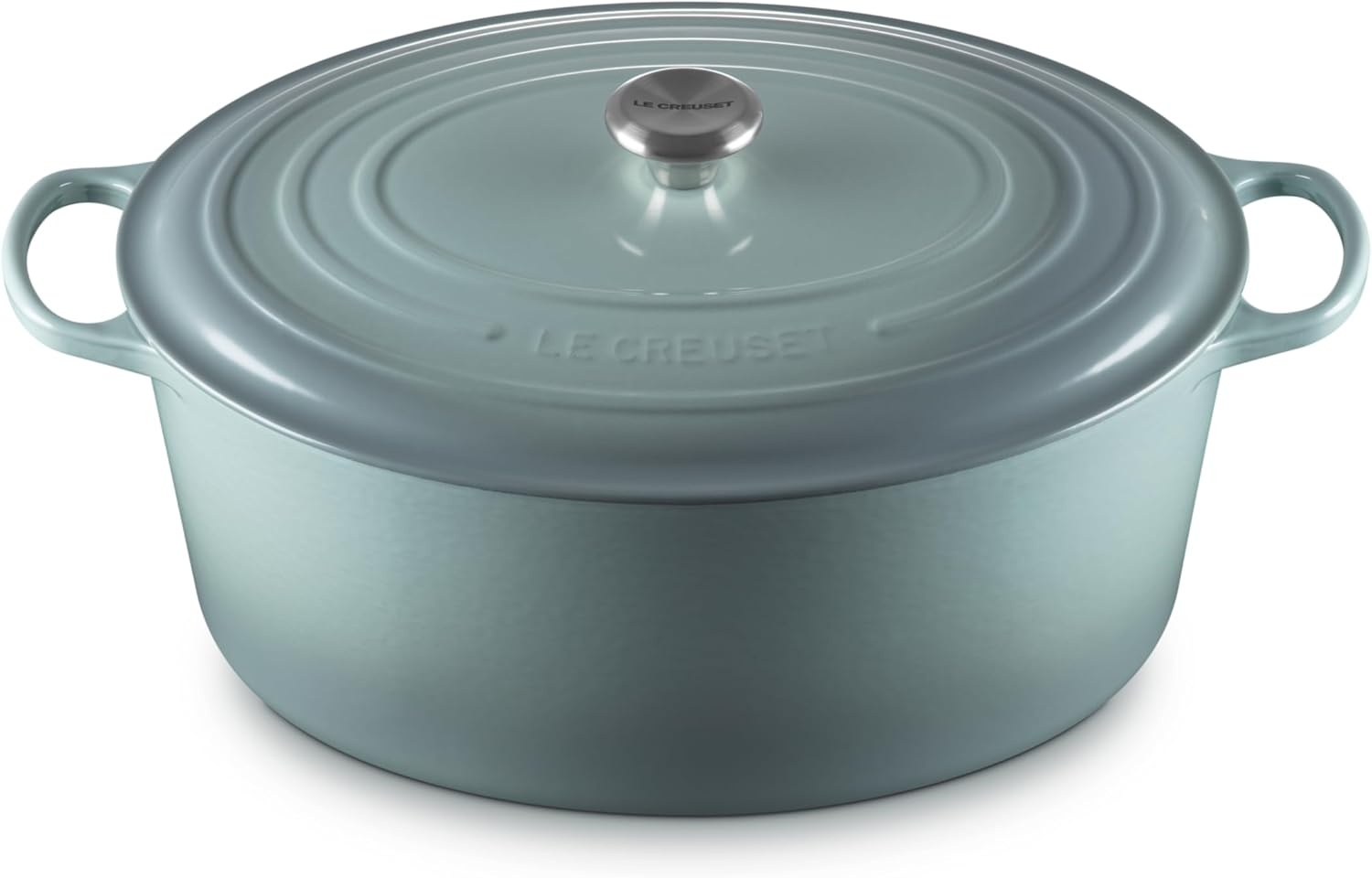 image:imageLe Creuset Enameled Cast Iron Signature Oval Dutch Oven 8 qt CeriseSea Salt