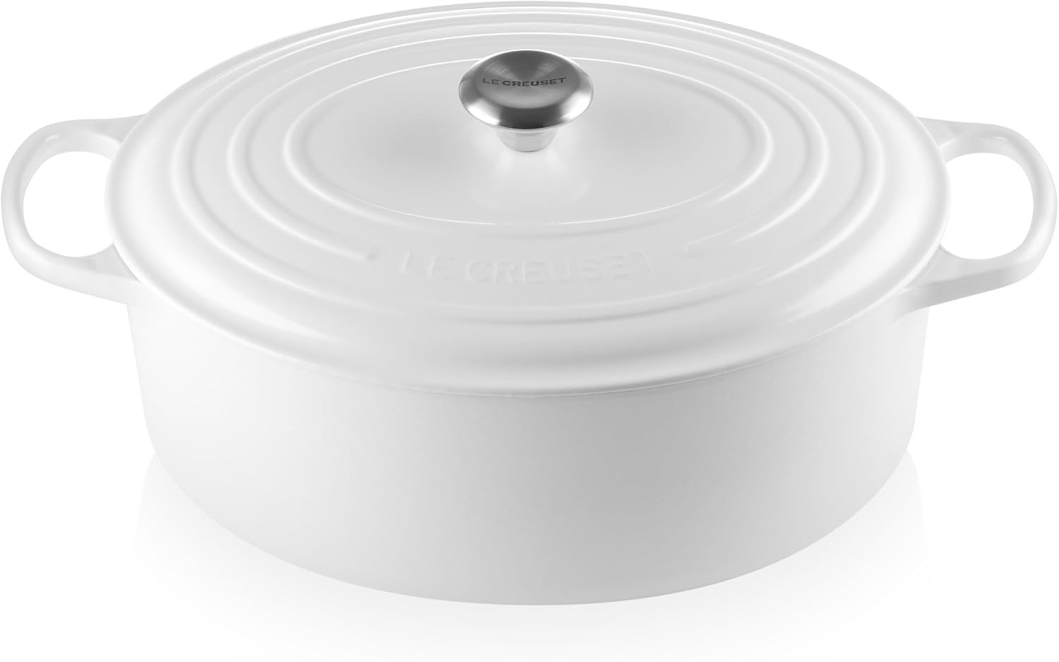image:imageLe Creuset Enameled Cast Iron Signature Oval Dutch Oven 8 qt CeriseWhite