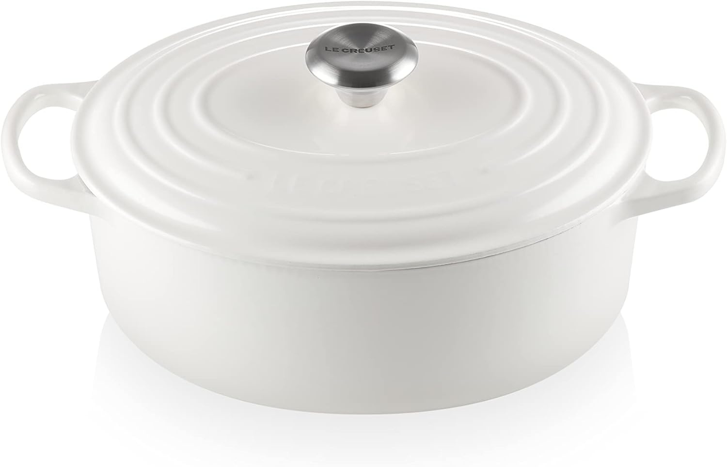 image:imageLe Creuset Enameled Cast Iron Signature Oval Dutch Oven 8 qt CeriseWhite