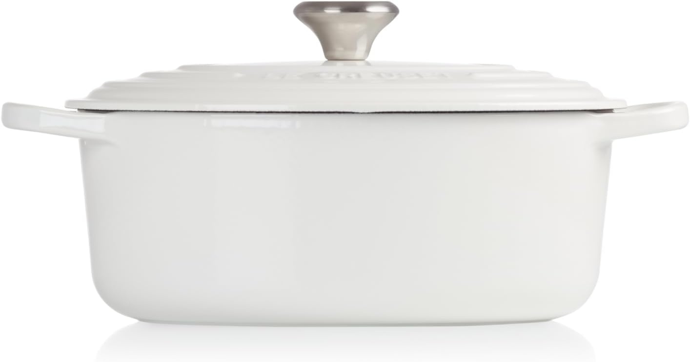 image:imageLe Creuset Enameled Cast Iron Signature Oval Dutch Oven 8 qt CeriseWhite