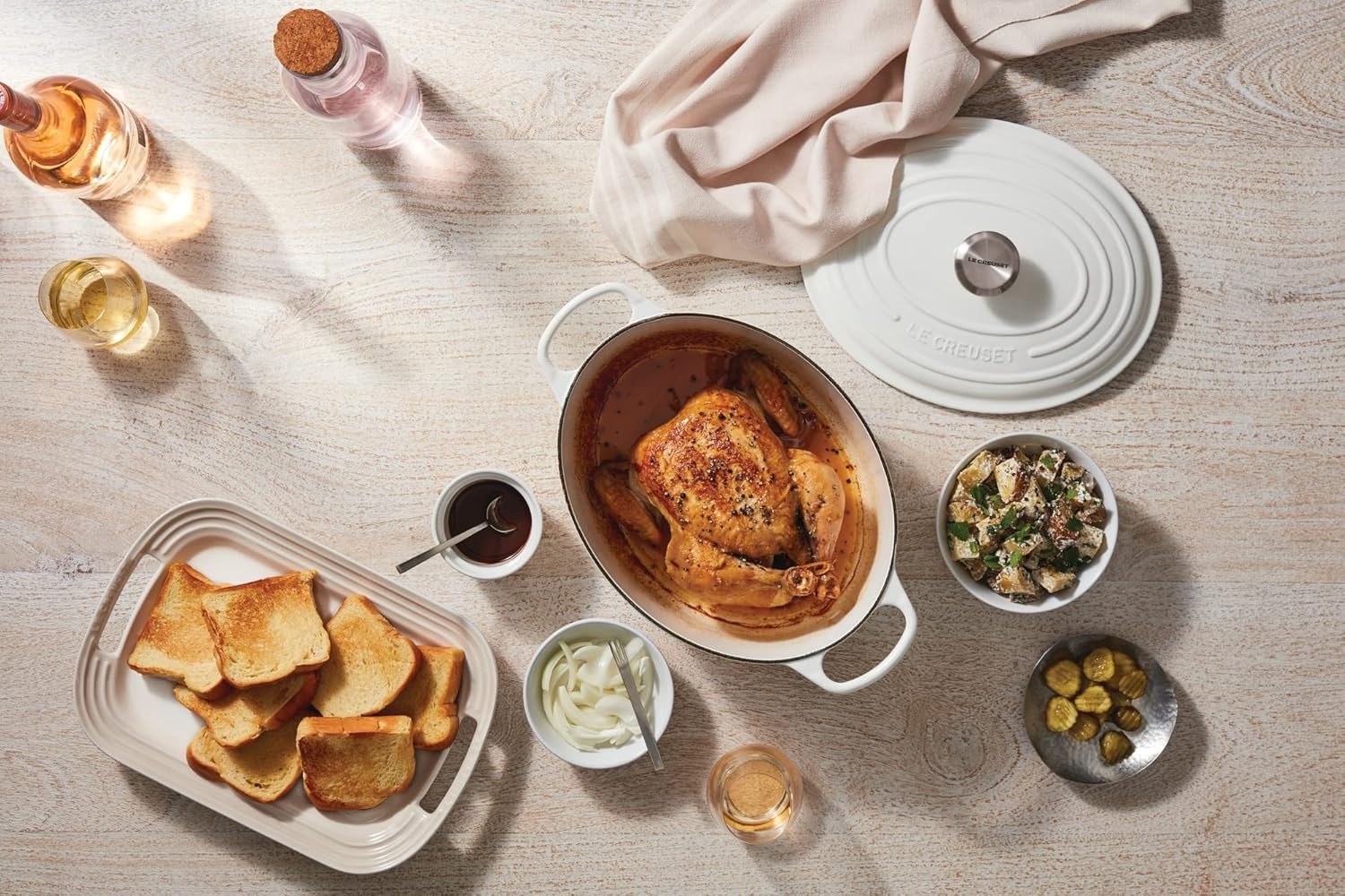 image:imageLe Creuset Enameled Cast Iron Signature Oval Dutch Oven 8 qt CeriseWhite