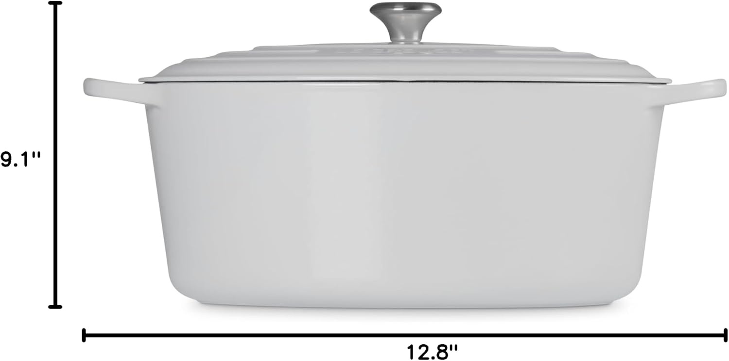 image:imageLe Creuset Enameled Cast Iron Signature Oval Dutch Oven 8 qt CeriseWhite