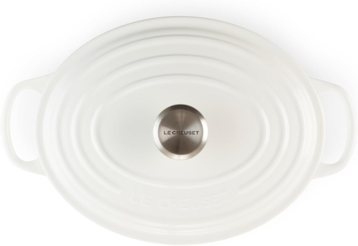 image:imageLe Creuset Enameled Cast Iron Signature Oval Dutch Oven 8 qt CeriseWhite