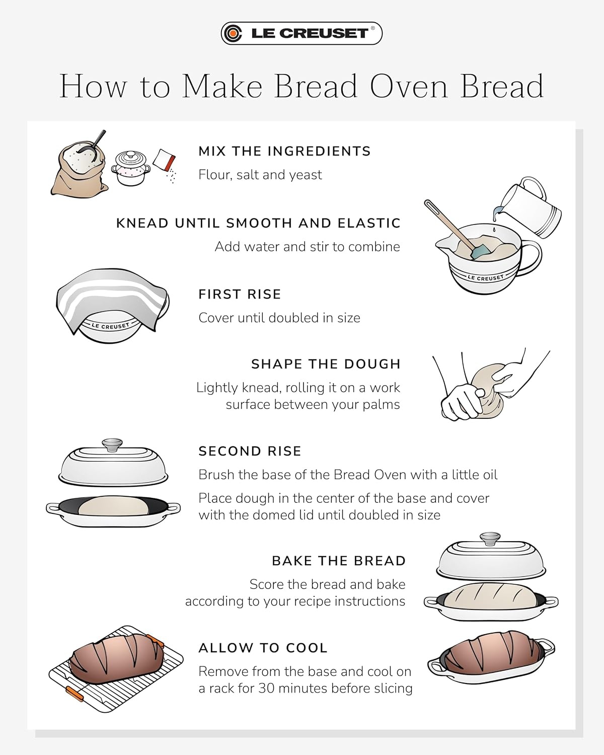 image:imageLe Creuset Enameled Cast Iron Signature Round Bread Oven 95 inch WhiteFlame
