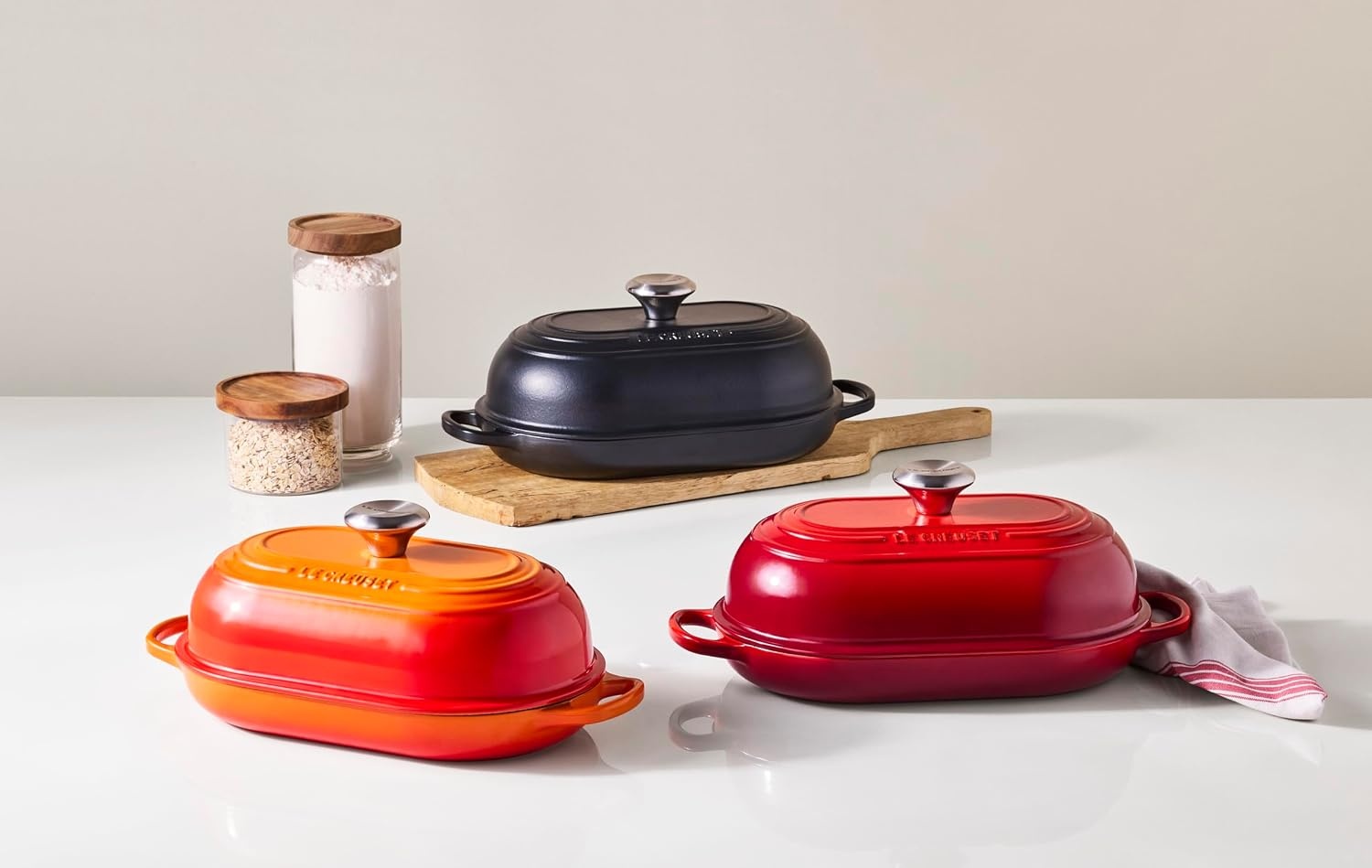 image:imageLe Creuset Enameled Cast Iron Signature Round Bread Oven 95 inch WhiteFlame