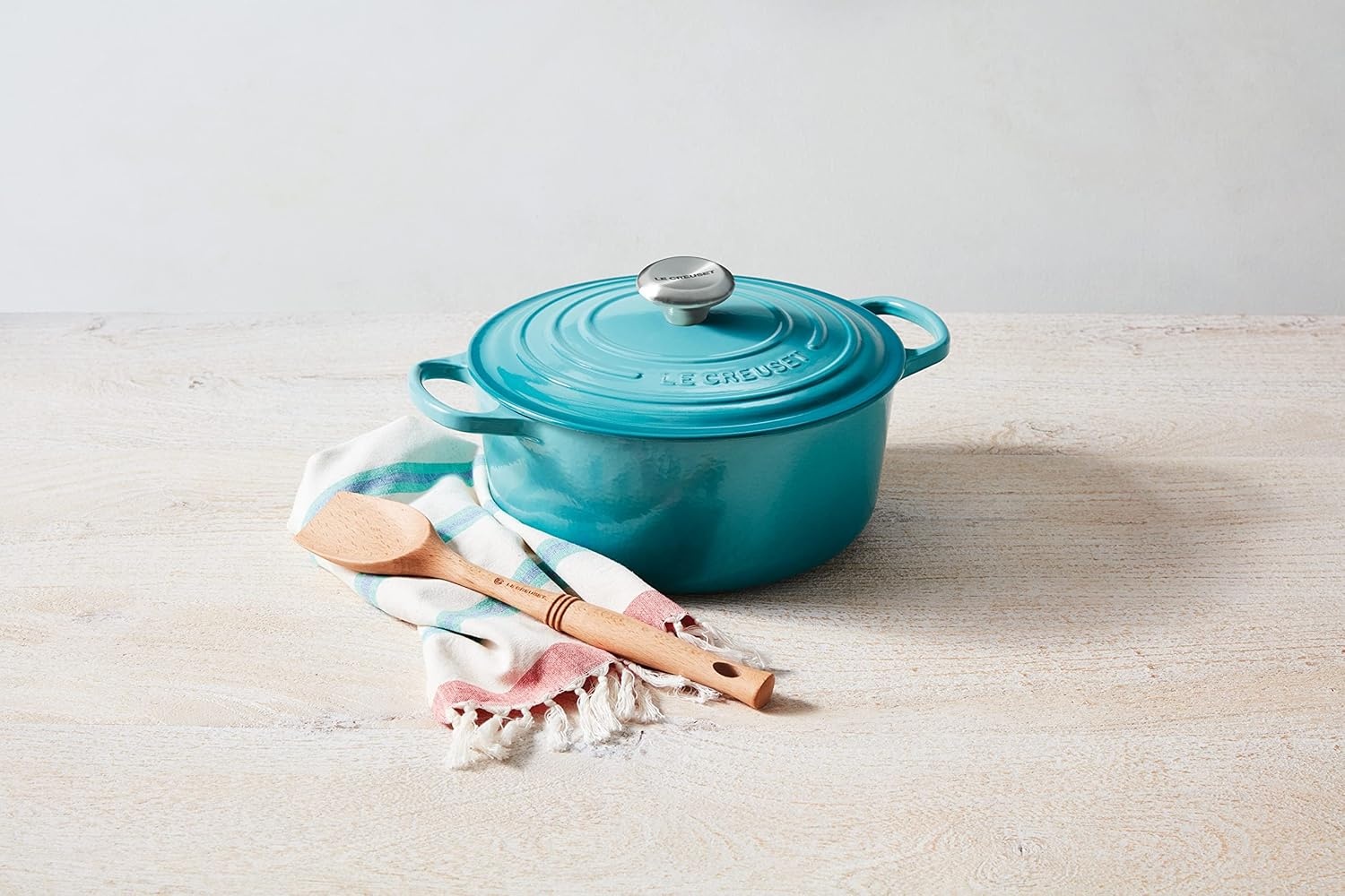 image:imageLe Creuset Enameled Cast Iron Signature Round Dutch Oven 725 qt CeriseCaribbean