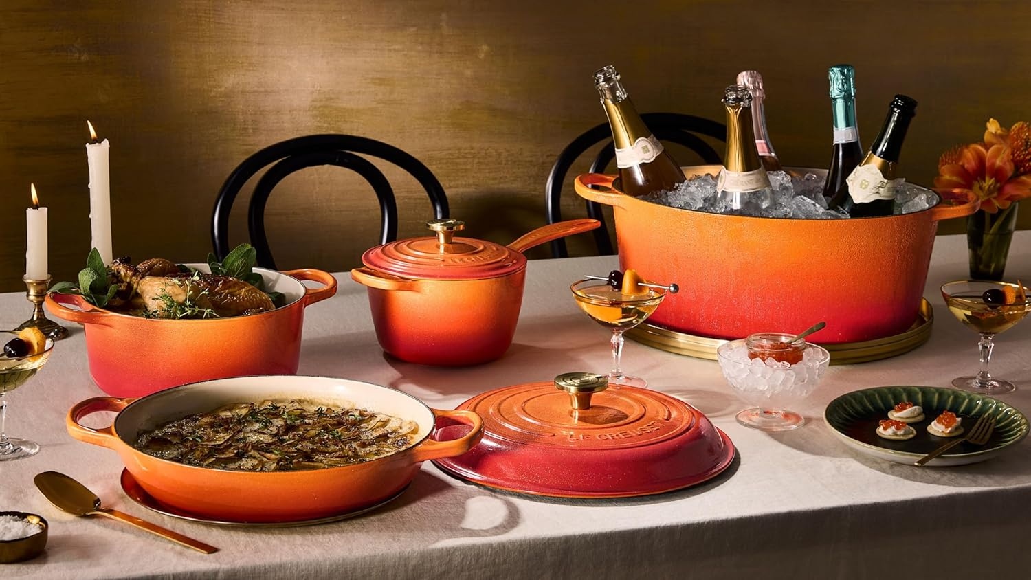 image:imageLe Creuset Enameled Cast Iron Signature Round Dutch Oven 725 qt CeriseFlamme Doree