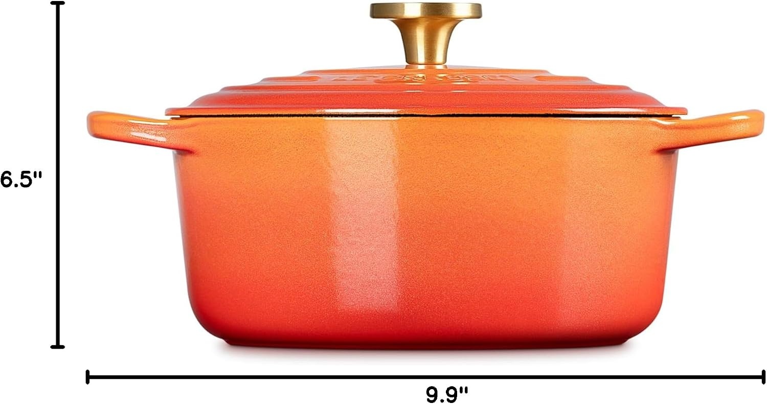 image:imageLe Creuset Enameled Cast Iron Signature Round Dutch Oven 725 qt CeriseFlamme Doree