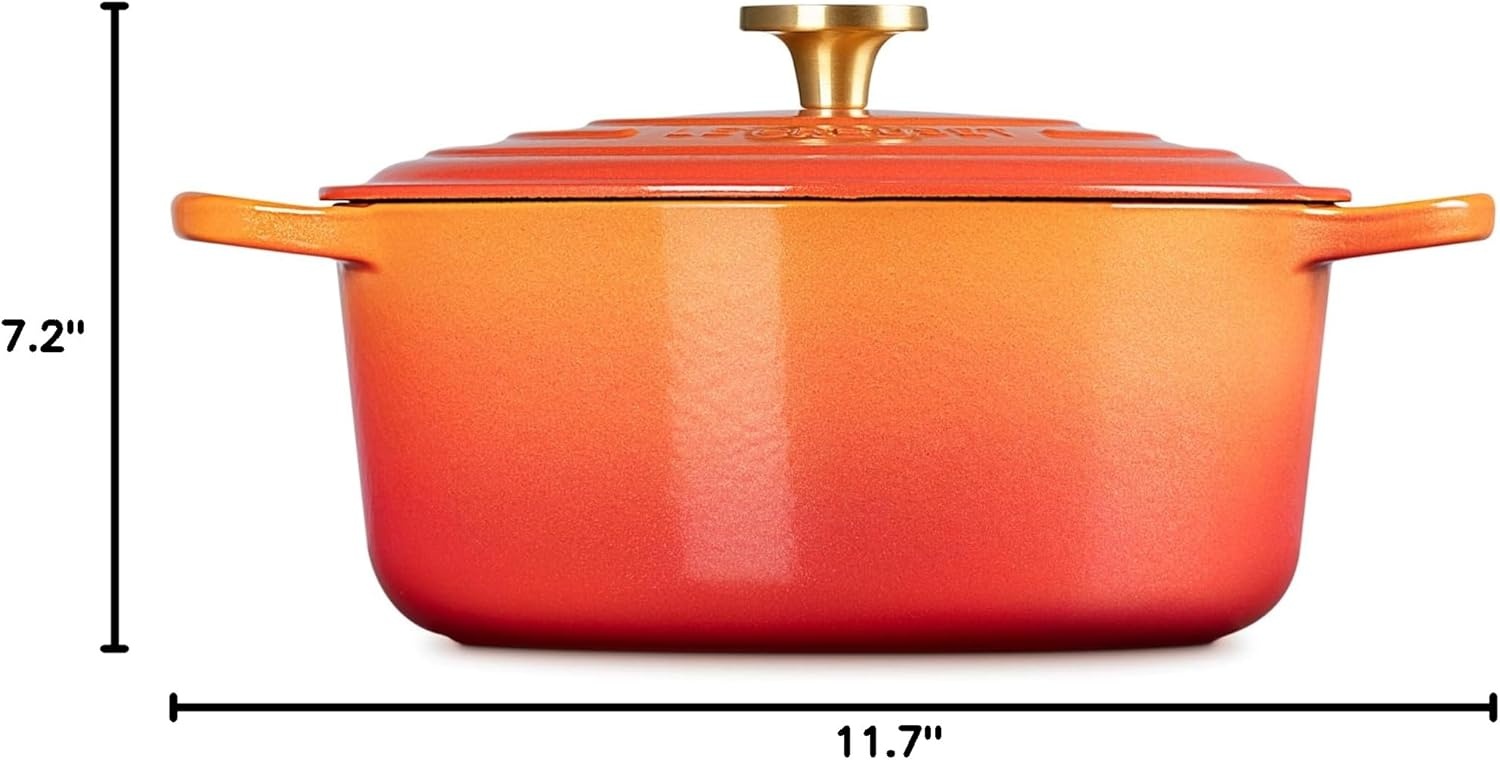 image:imageLe Creuset Enameled Cast Iron Signature Round Dutch Oven 725 qt CeriseFlamme Doree