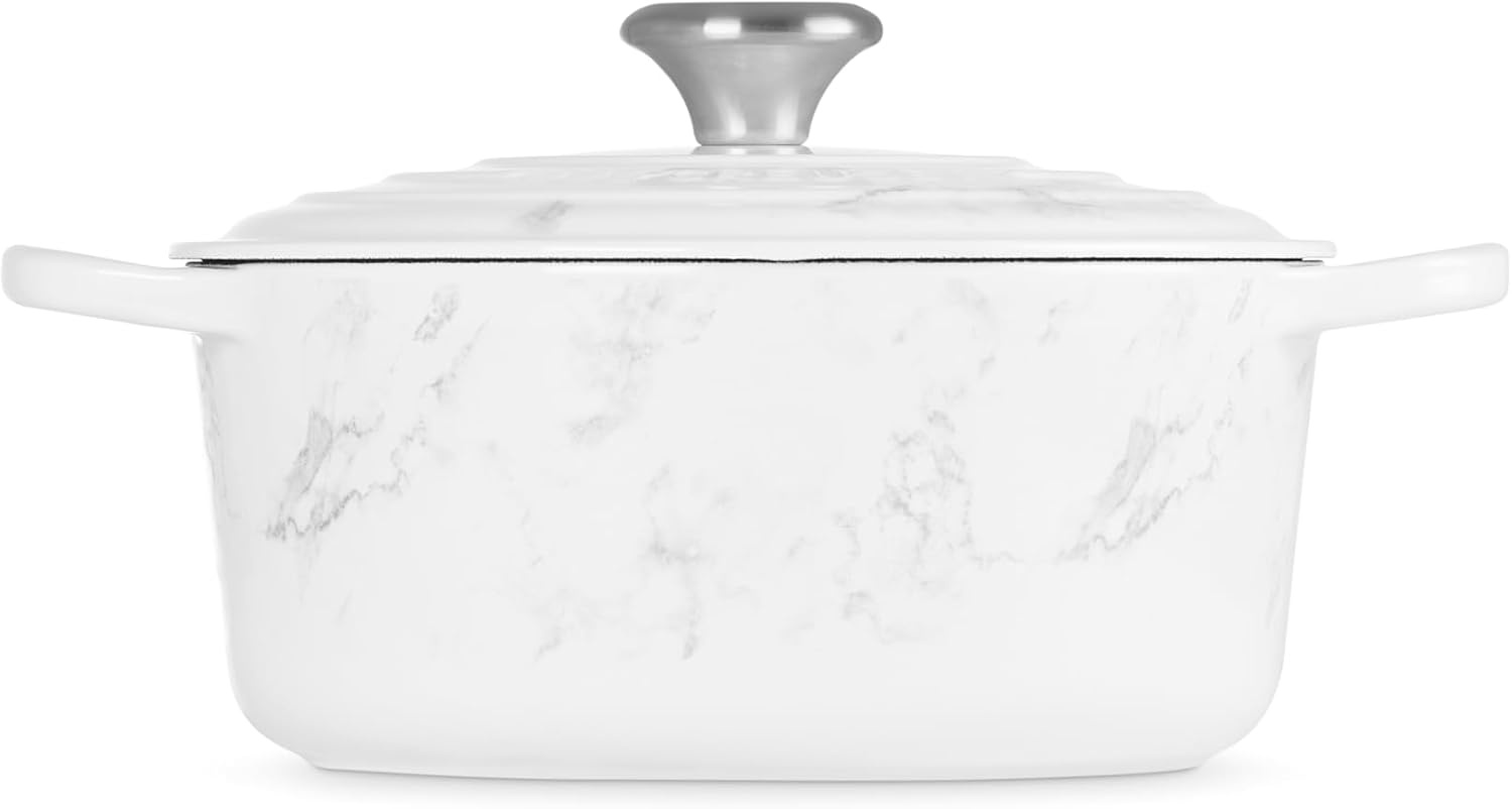 image:imageLe Creuset Enameled Cast Iron Signature Round Dutch Oven 725 qt CeriseMarble