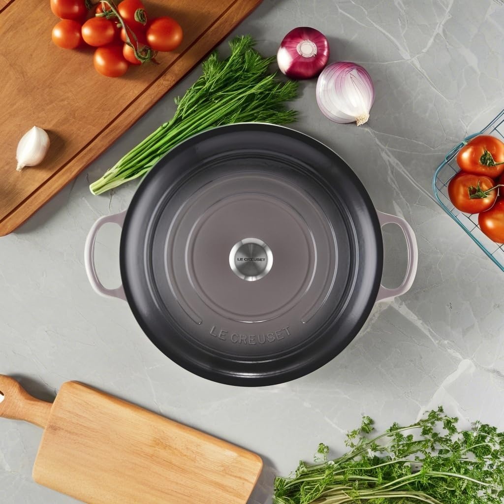 image:imageLe Creuset Enameled Cast Iron Signature Round Dutch Oven 725 qt CeriseOyster