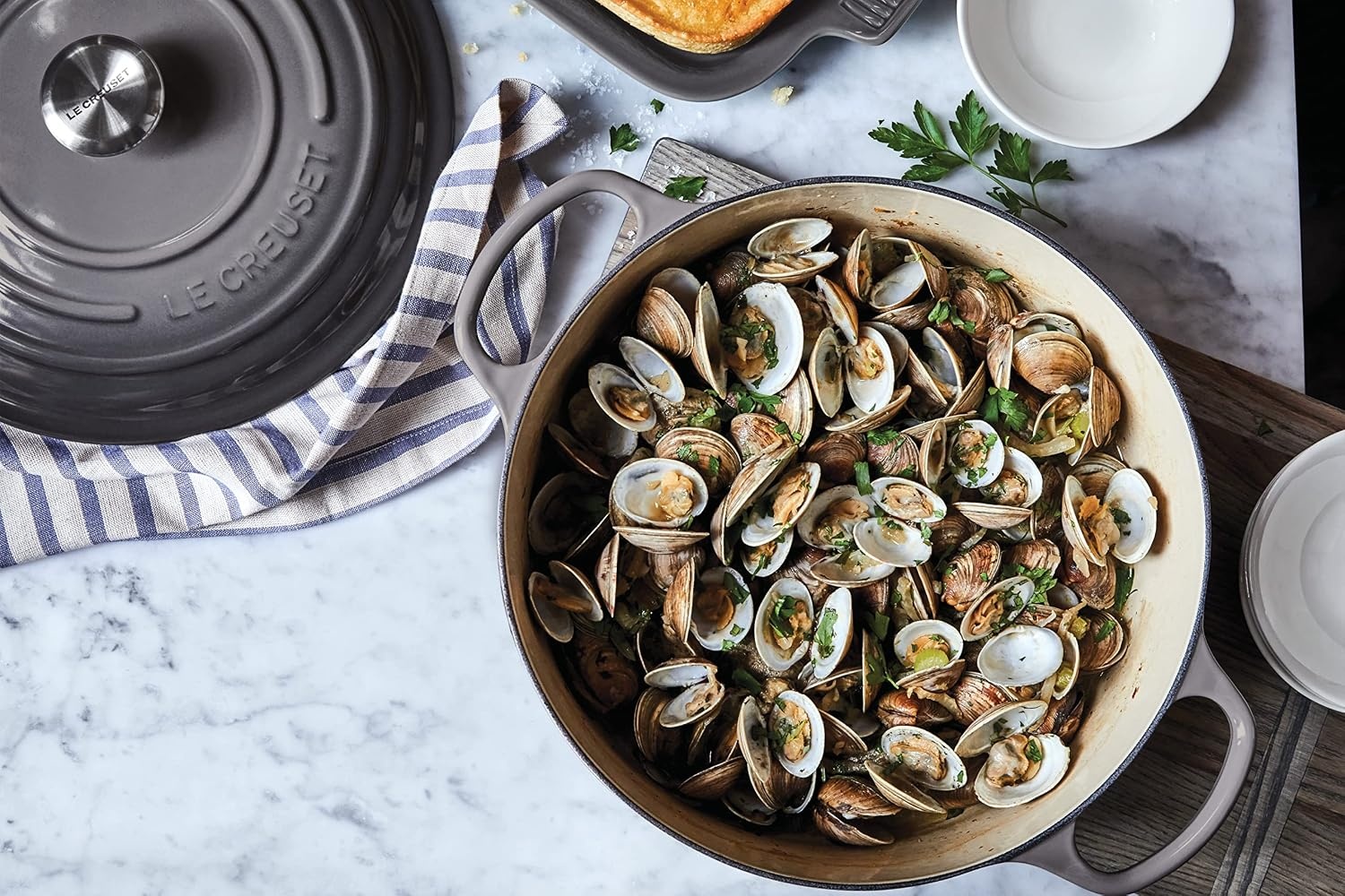 image:imageLe Creuset Enameled Cast Iron Signature Round Dutch Oven 725 qt CeriseOyster