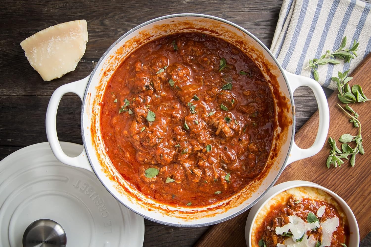 image:imageLe Creuset Enameled Cast Iron Signature Round Dutch Oven 725 qt CeriseWhite