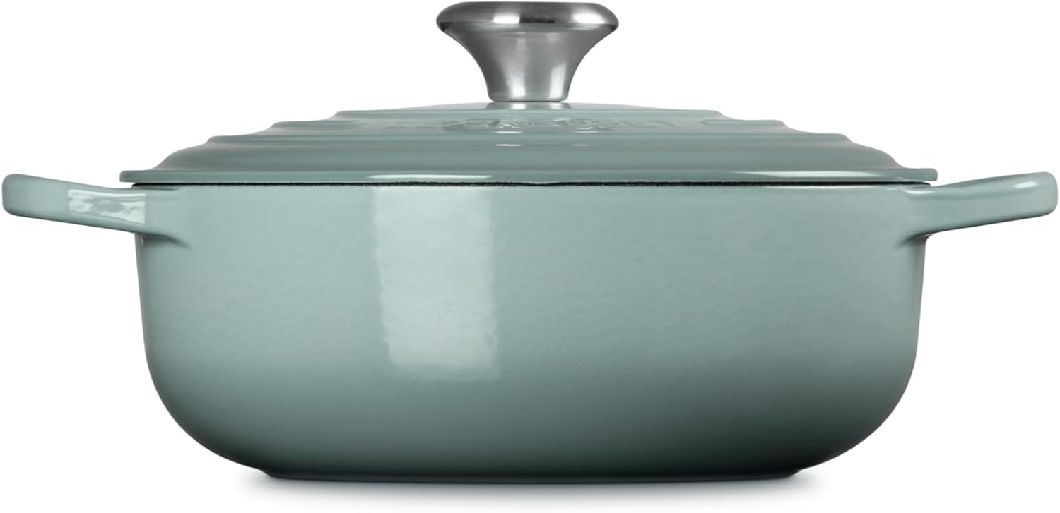 image:imageLe Creuset Enameled Cast Iron Signature Round Sauteuse 35qt PecheSea Salt