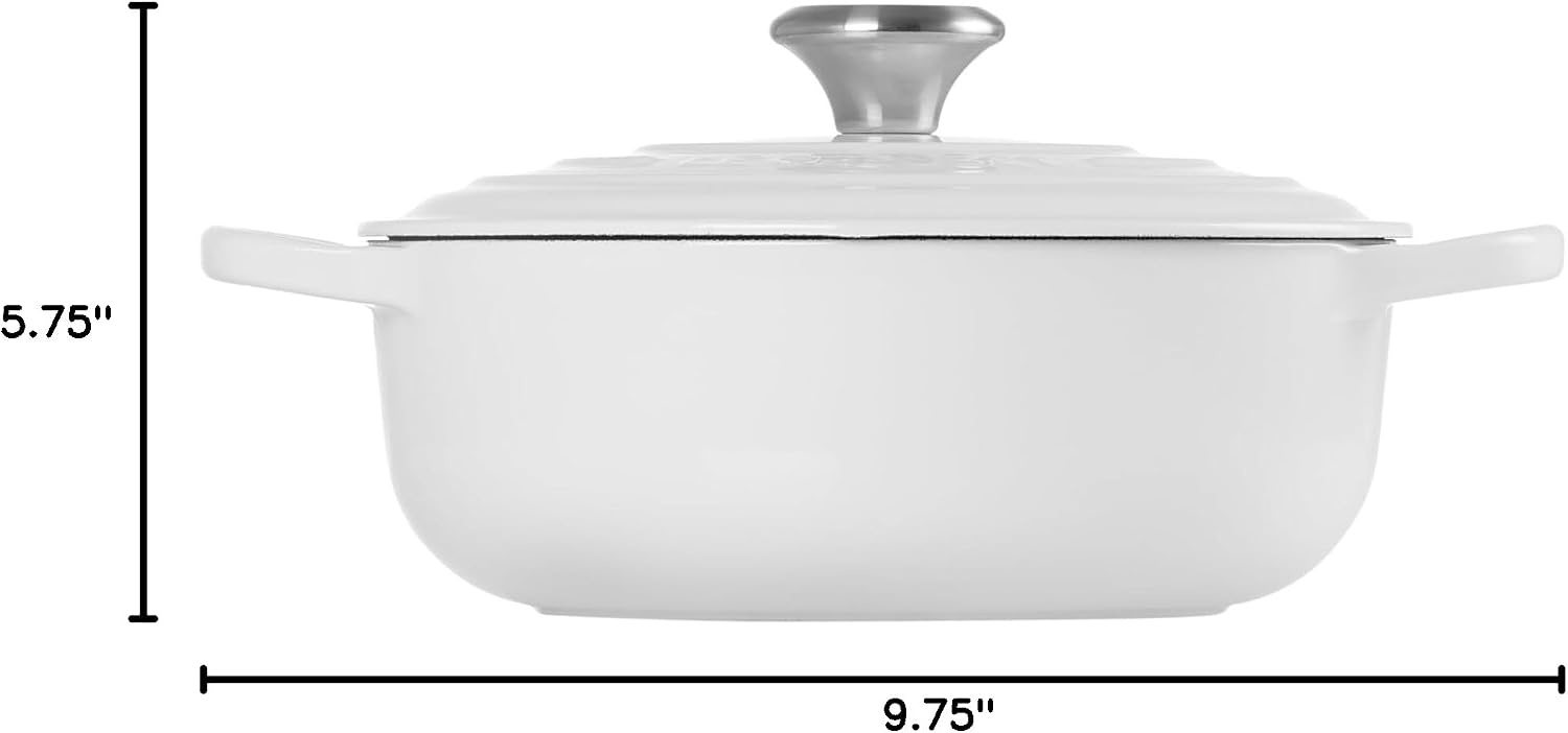 image:imageLe Creuset Enameled Cast Iron Signature Round Sauteuse 35qt PecheWhite