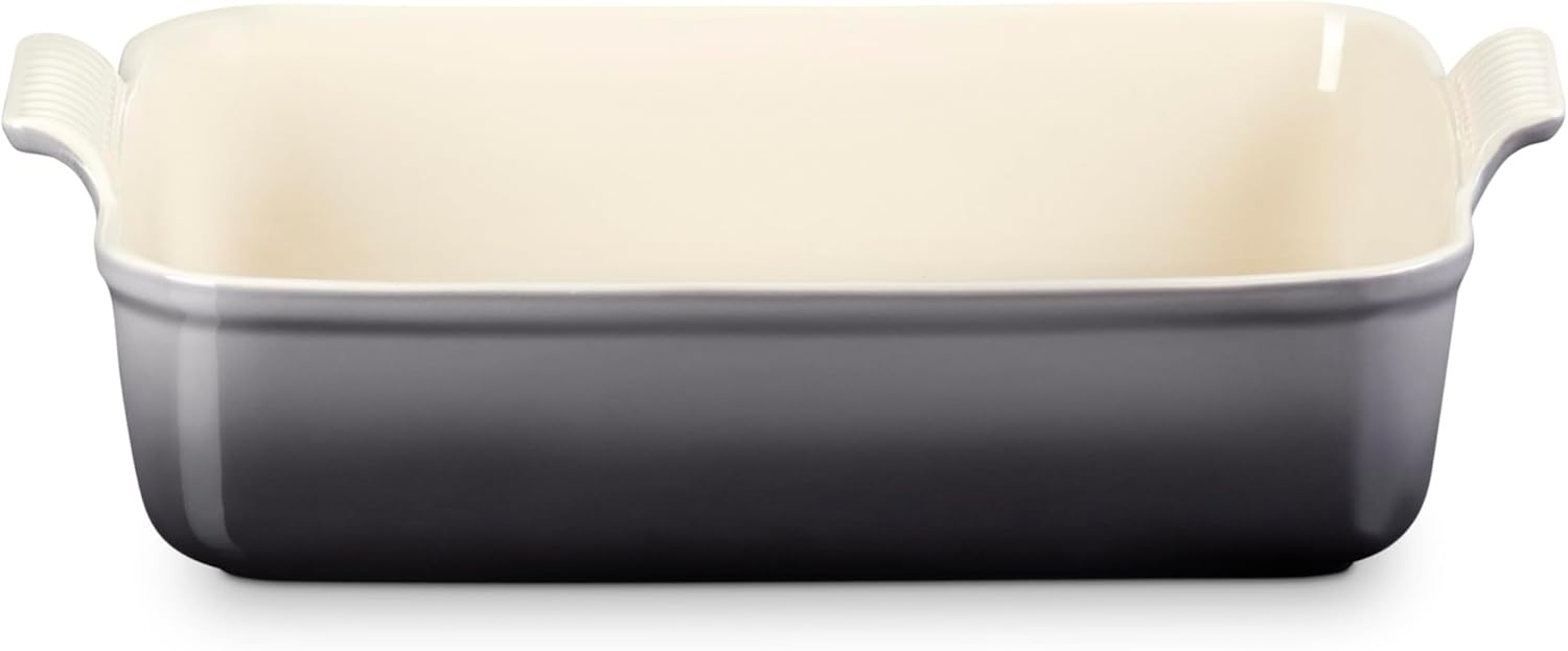 image:imageLe Creuset Stoneware Heritage Deep Rectangular Lasagna Dish 675 qt CeriseOyster