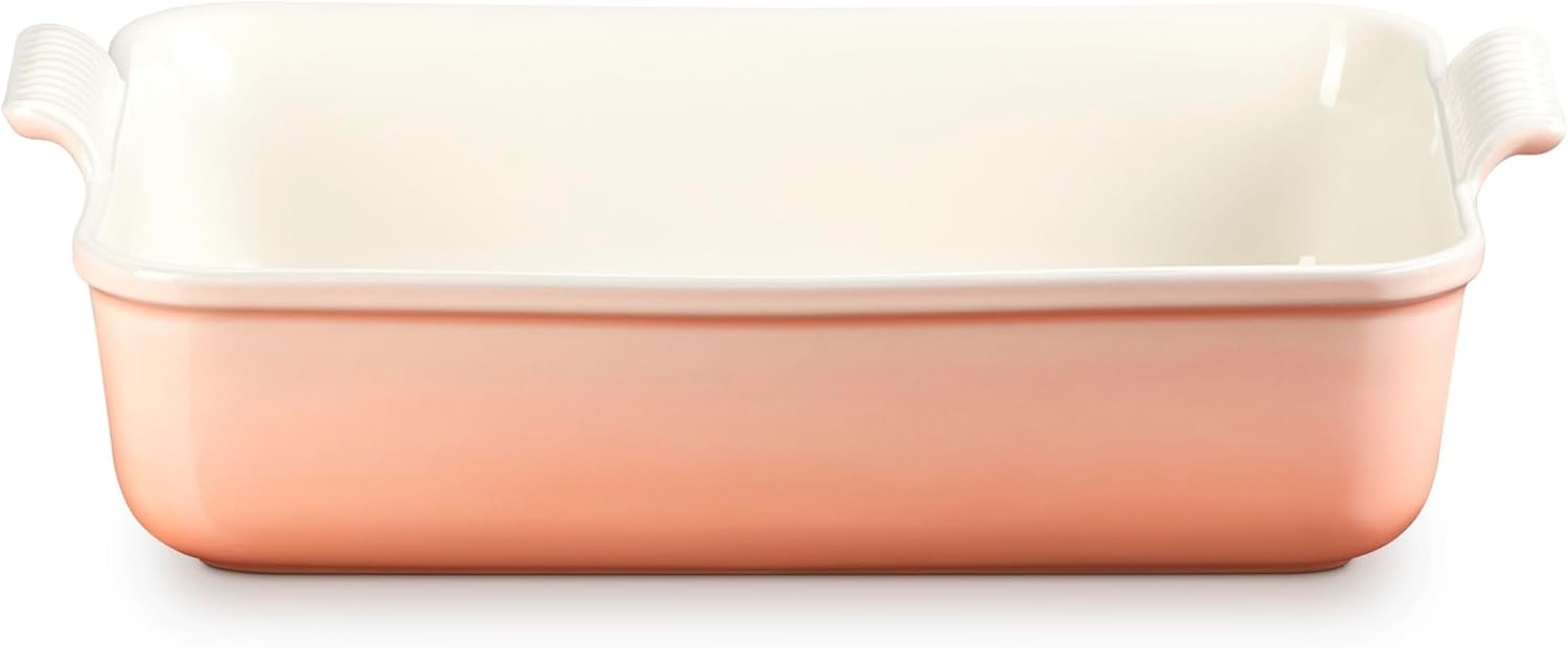 image:imageLe Creuset Stoneware Heritage Deep Rectangular Lasagna Dish 675 qt CerisePeche
