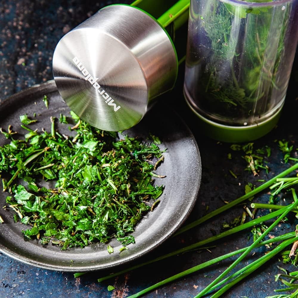 image:imageMicroplane Herb Grinder and Leaf Stripper Seasoning Herb Mill Stainless SteelStainless Steel