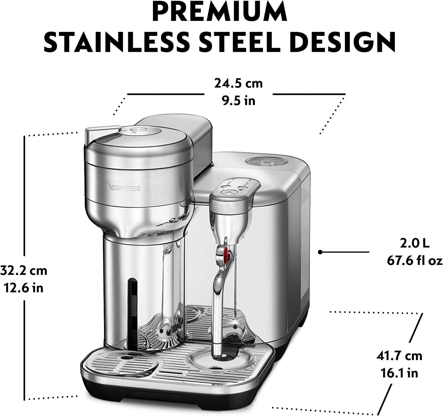 image:imageNespresso Vertuo Creatista Coffee and Espresso Maker by Breville Brushed Stainless SteelBrushed Stainless Steel