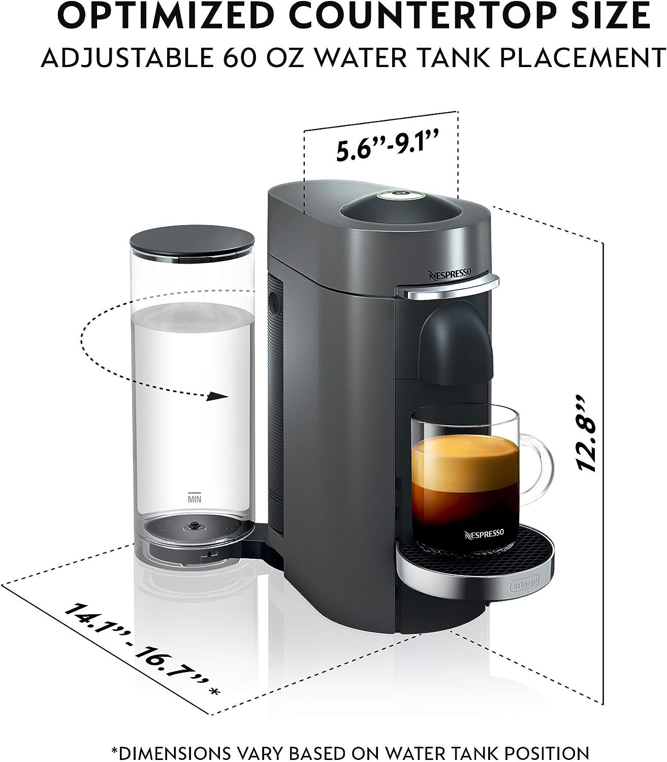 image:imageNespresso Vertuo Plus Deluxe Coffee and Espresso Maker by DeLonghi Titan with Aeroccino Milk Frother 110 VoltsTitan
