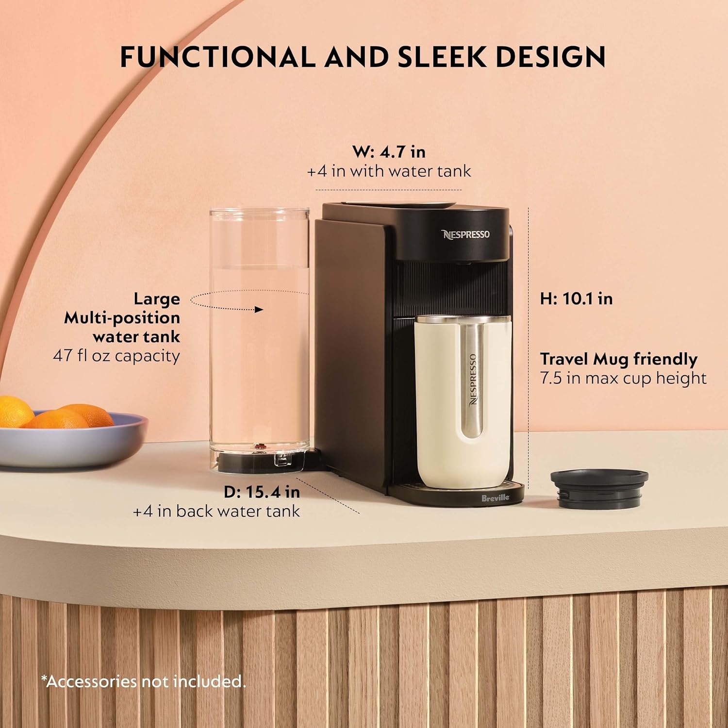 image:imageNespresso Vertuo Up Coffee and Espresso Maker by Breville Ink Black