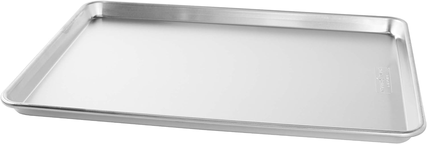 image:imageNordic Ware Extra Large Baking Sheet 21 x 15 inches XL Big sheet pan Natural Uncoated Aluminum Reinforced Steel Rim Prevents Warping 1pk Big Sheet2pk Big Sheet