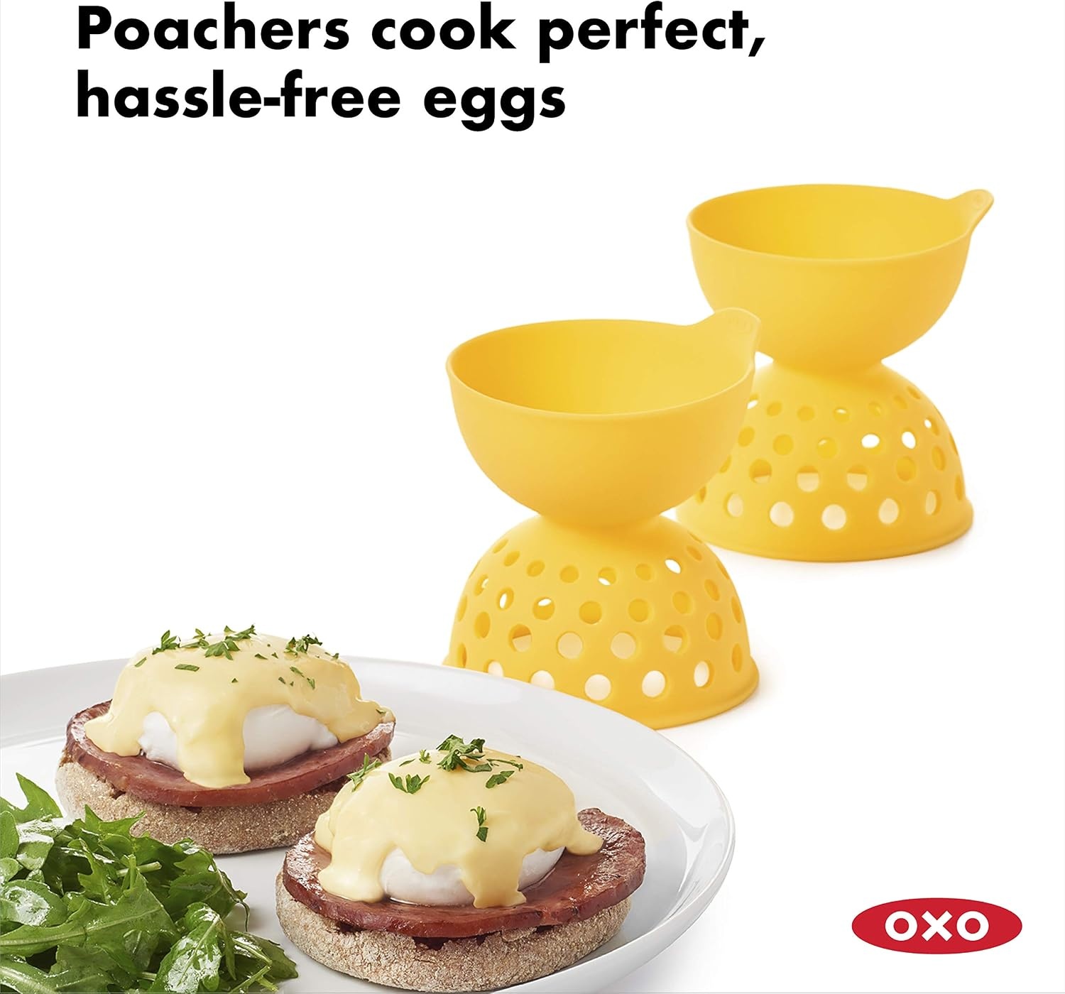 image:imageOXO Good Grips 2 Piece Silicone Egg Poaching Set One Size Yellow