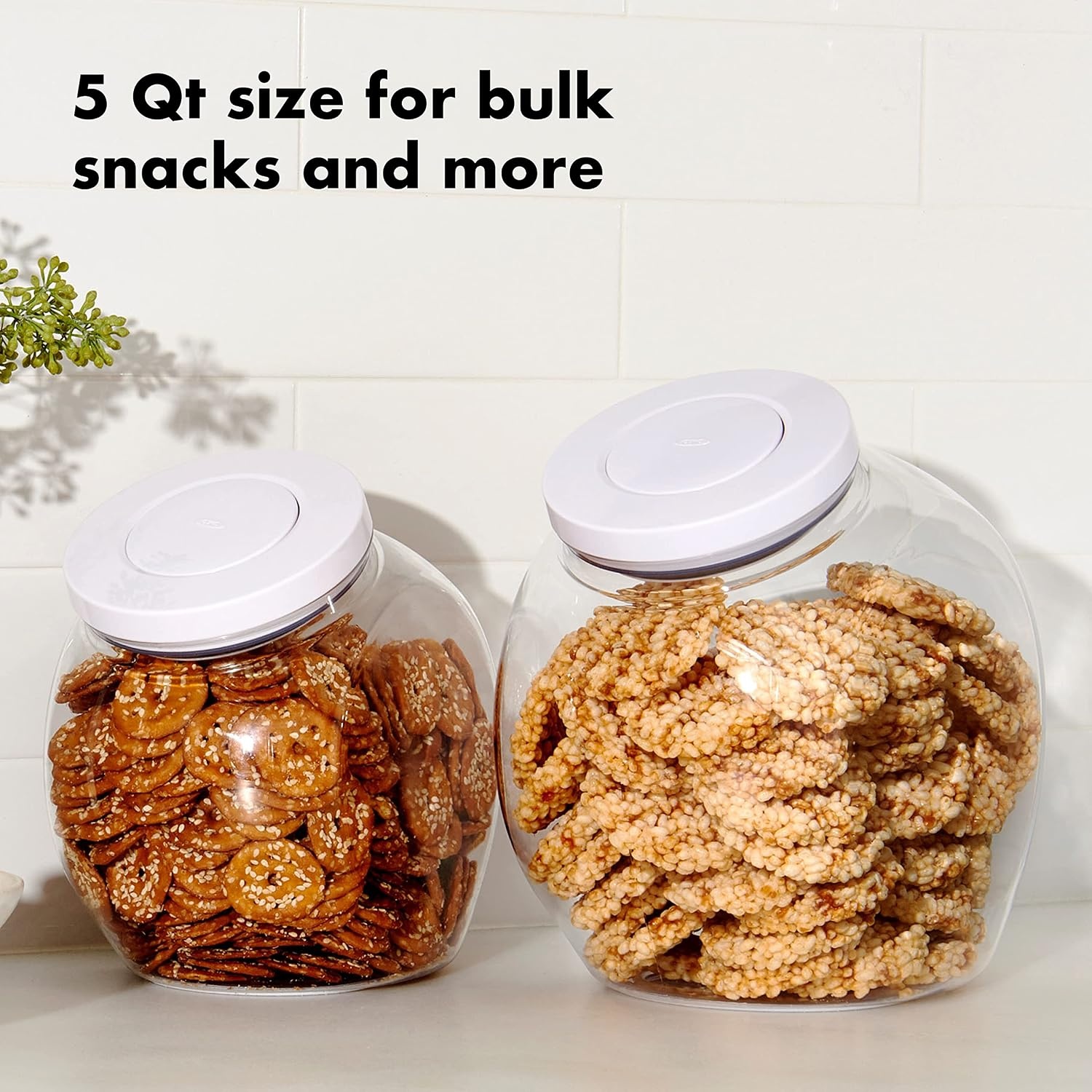 image:imageOXO Good Grips 50 Qt POP Large Cookie Jar Airtight Food Storage for Cookies and MoreLarge Jar 5 Qt Pack of 4
