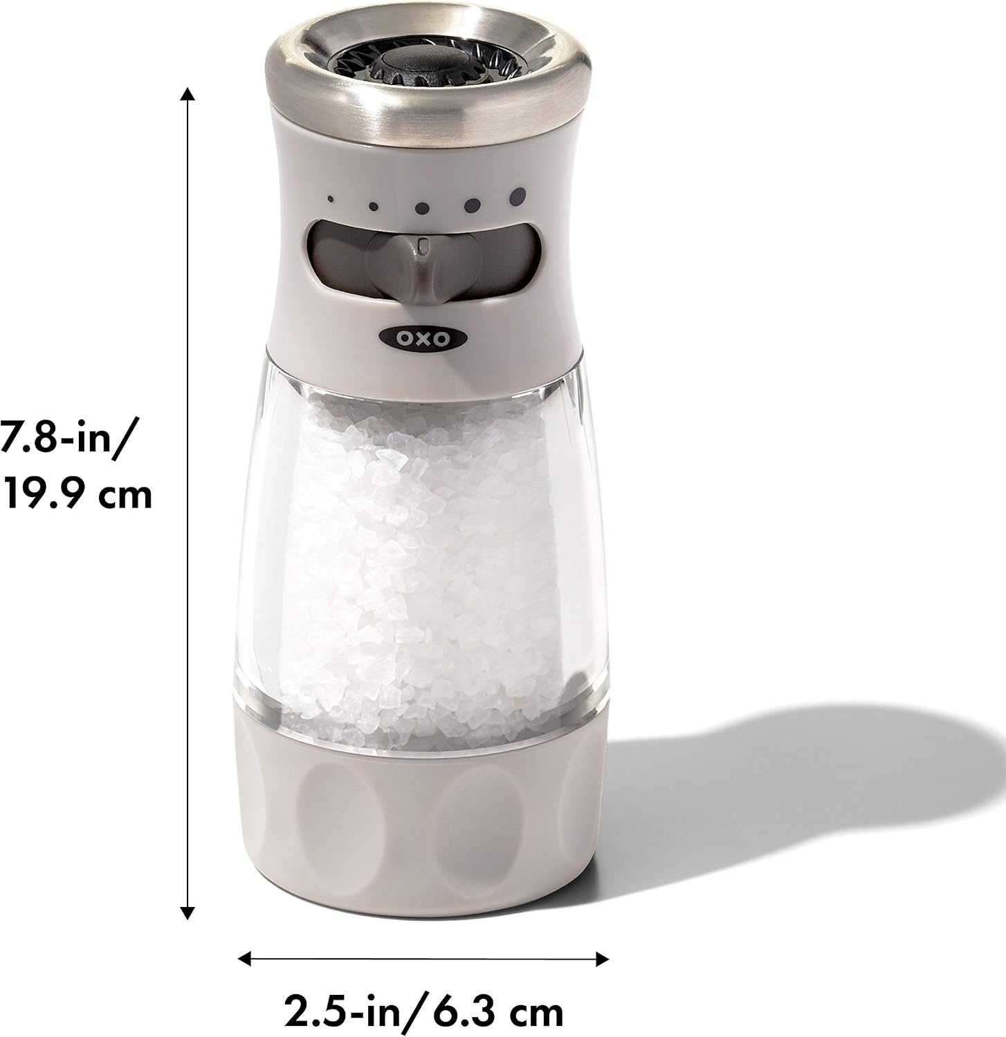 image:imageOXO Good Grips Contoured MessFree Pepper Grinder Adjustable Ceramic Grinder with Five Settings Black Pepper Mill for Home and Kitchen Spice Tool and Kitchen GadgetStainless Steel