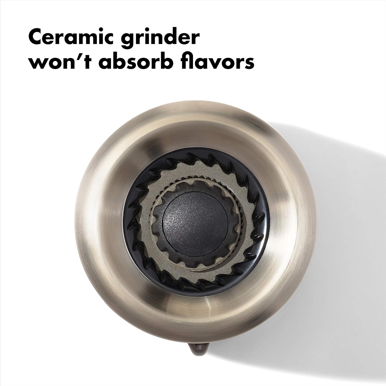 image:imageOXO Good Grips Contoured MessFree Pepper Grinder Adjustable Ceramic Grinder with Five Settings Black Pepper Mill for Home and Kitchen Spice Tool and Kitchen GadgetStainless Steel