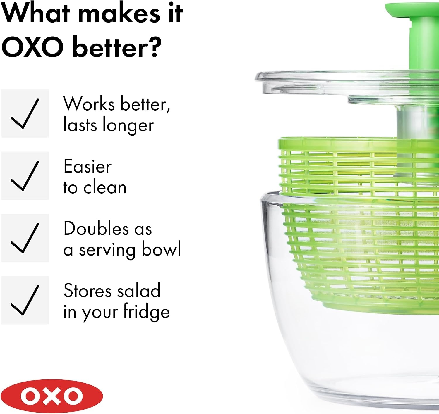image:imageOXO Good Grips Little Salad amp Herb Salad Spinner Fruit Washer and Lettuce SpinnerGreen