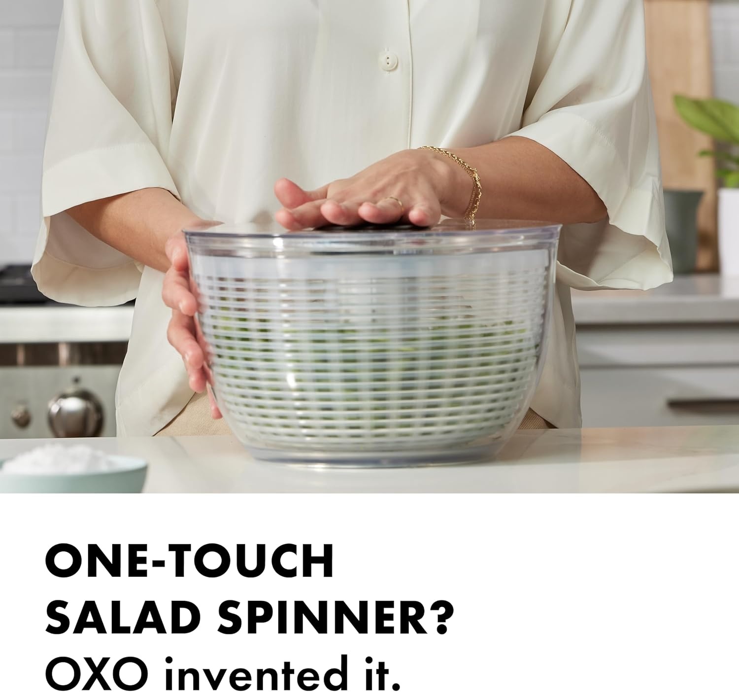 image:imageOXO Good Grips Little Salad amp Herb Salad Spinner Fruit Washer and Lettuce SpinnerWhite