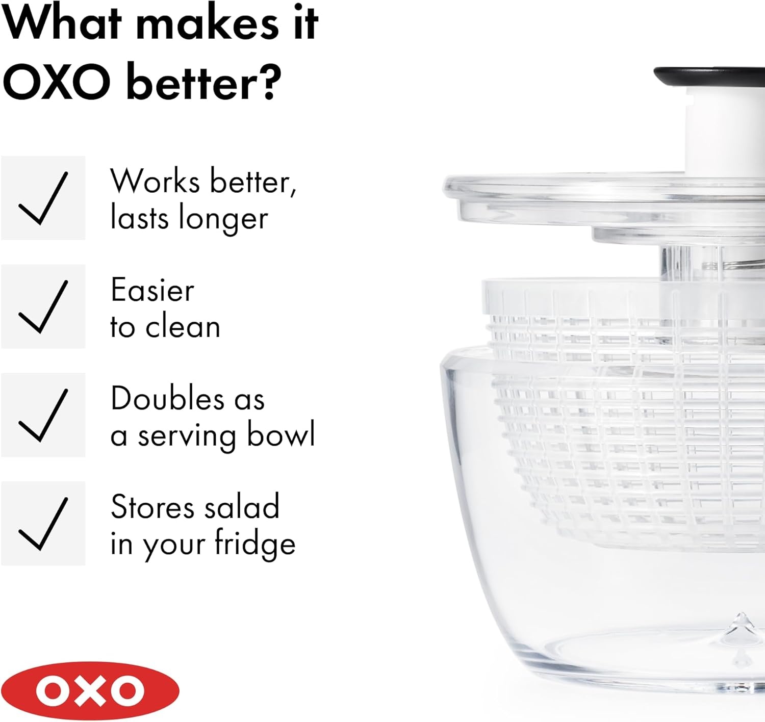 image:imageOXO Good Grips Little Salad amp Herb Salad Spinner Fruit Washer and Lettuce SpinnerWhite