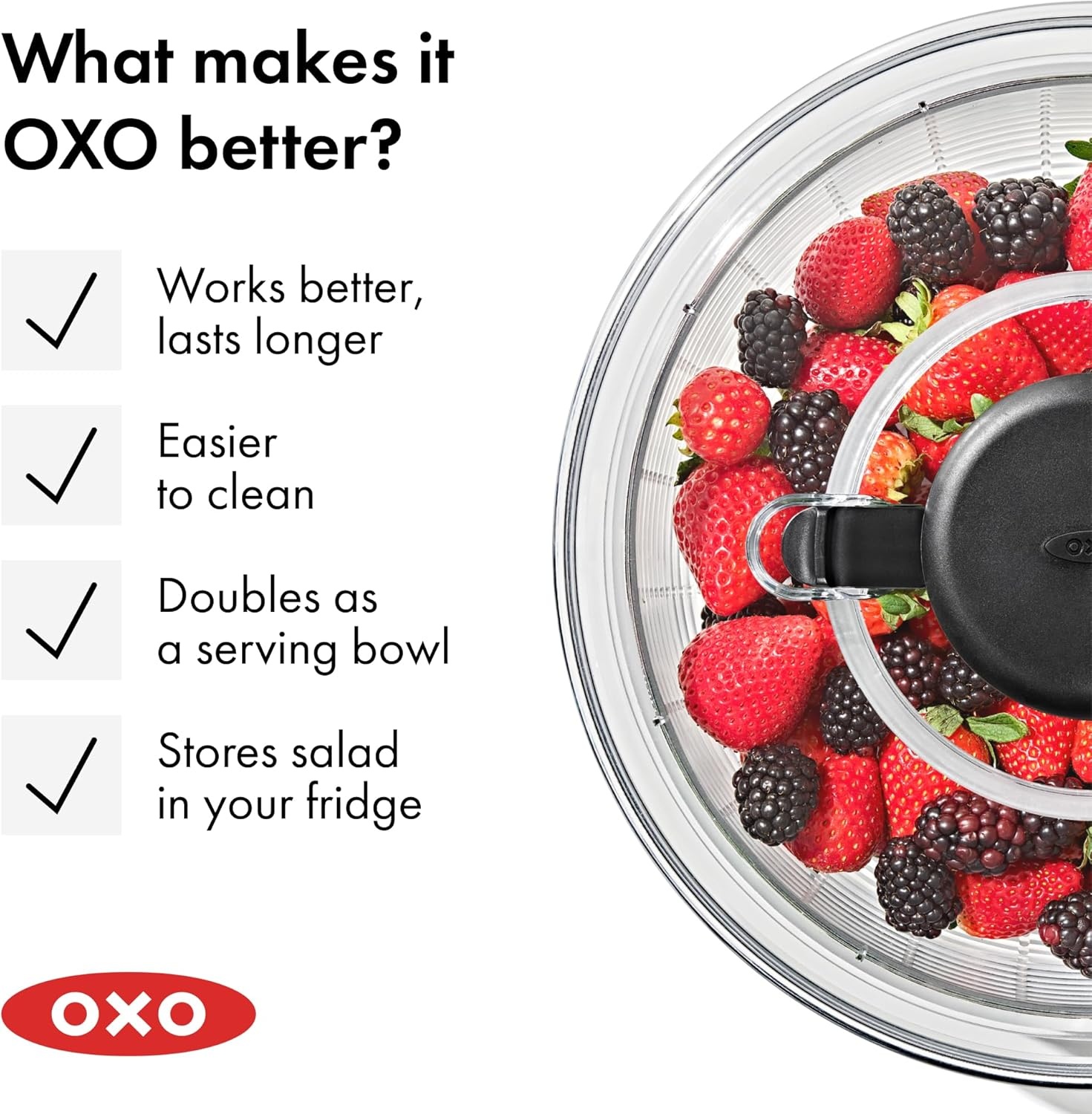 image:imageOXO Good Grips Little Salad amp Herb Salad Spinner Fruit Washer and Lettuce SpinnerWhite