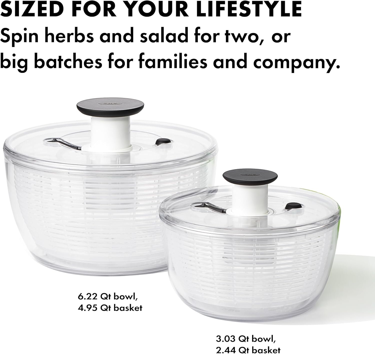 image:imageOXO Good Grips Little Salad amp Herb Salad Spinner Fruit Washer and Lettuce SpinnerWhite