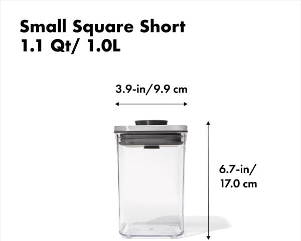 image:imageOXO Steel POP Container Big Medium Square 44 Qt for Flour Sugar and MoreGrey11 QT1 L