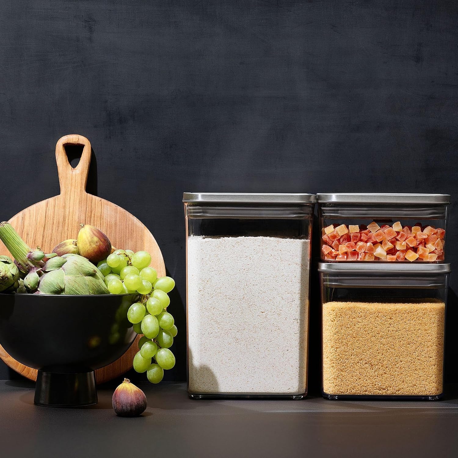 image:imageOXO Steel POP Container Big Medium Square 44 Qt for Flour Sugar and MoreGrey11 QT1 L