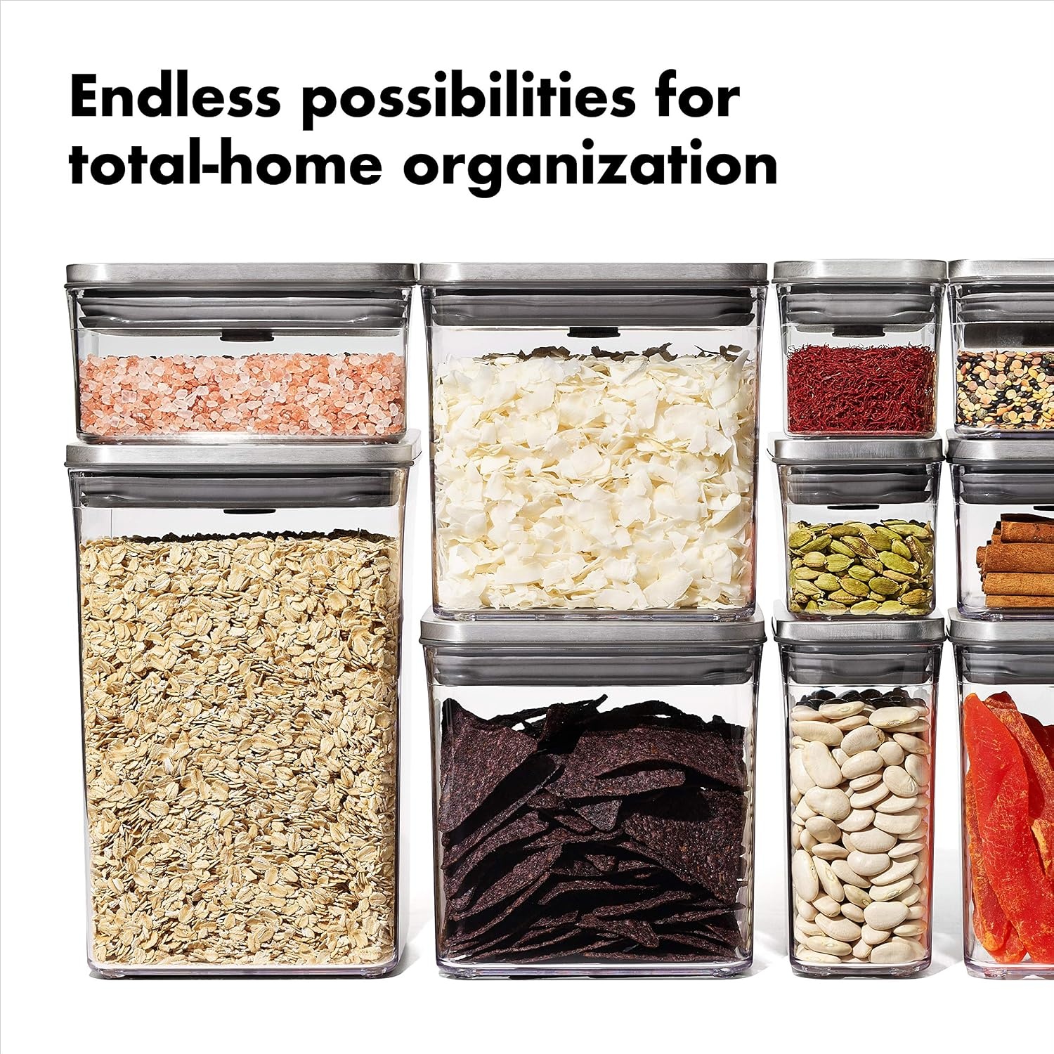 image:imageOXO Steel POP Container Big Medium Square 44 Qt for Flour Sugar and MoreGrey28 QT26 L Pack of 8