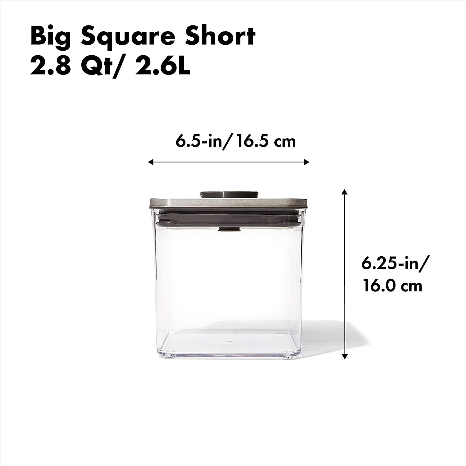 image:imageOXO Steel POP Container Big Medium Square 44 Qt for Flour Sugar and MoreGrey28 QT26 L Pack of 8