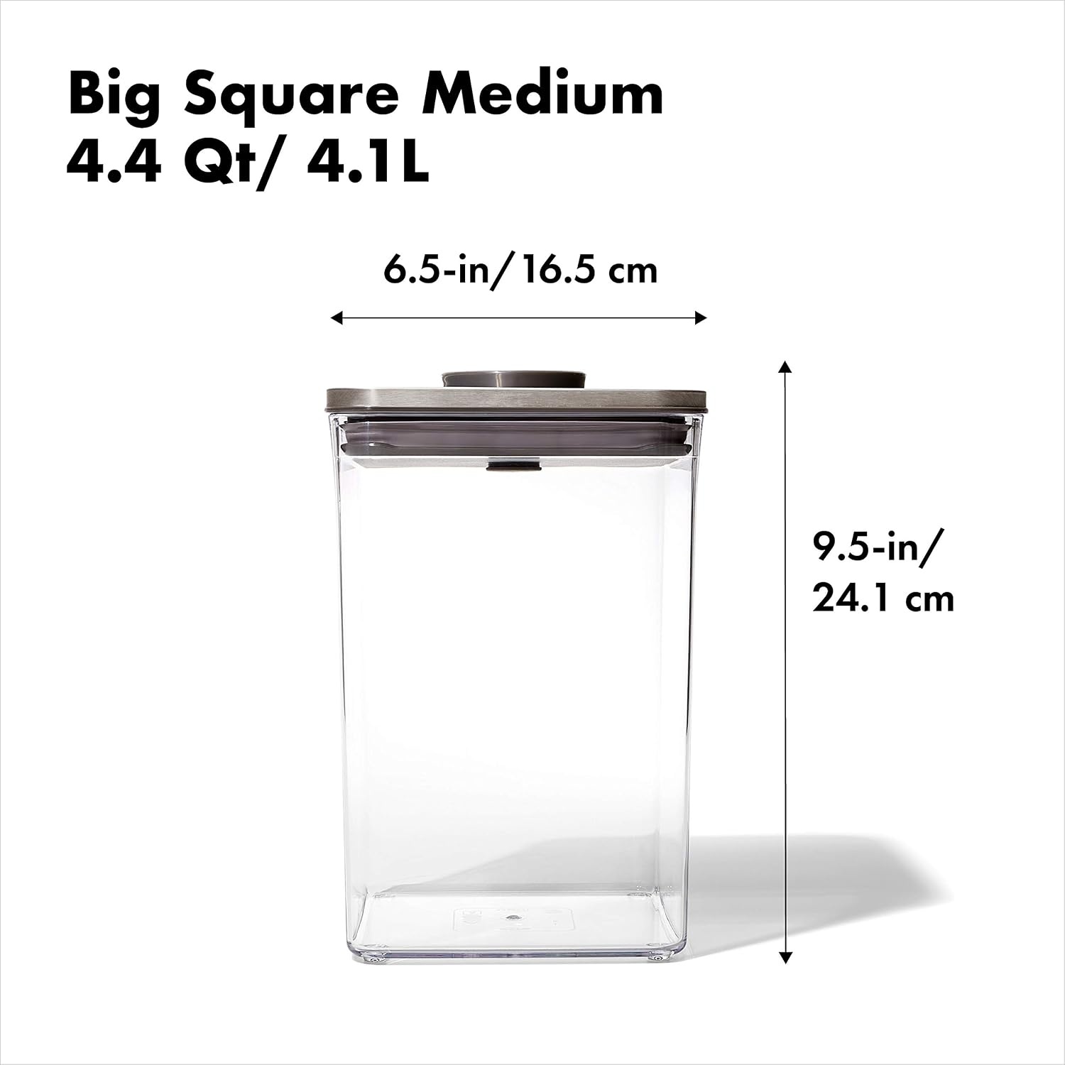 image:imageOXO Steel POP Container Big Medium Square 44 Qt for Flour Sugar and MoreGrey44 QT42 L