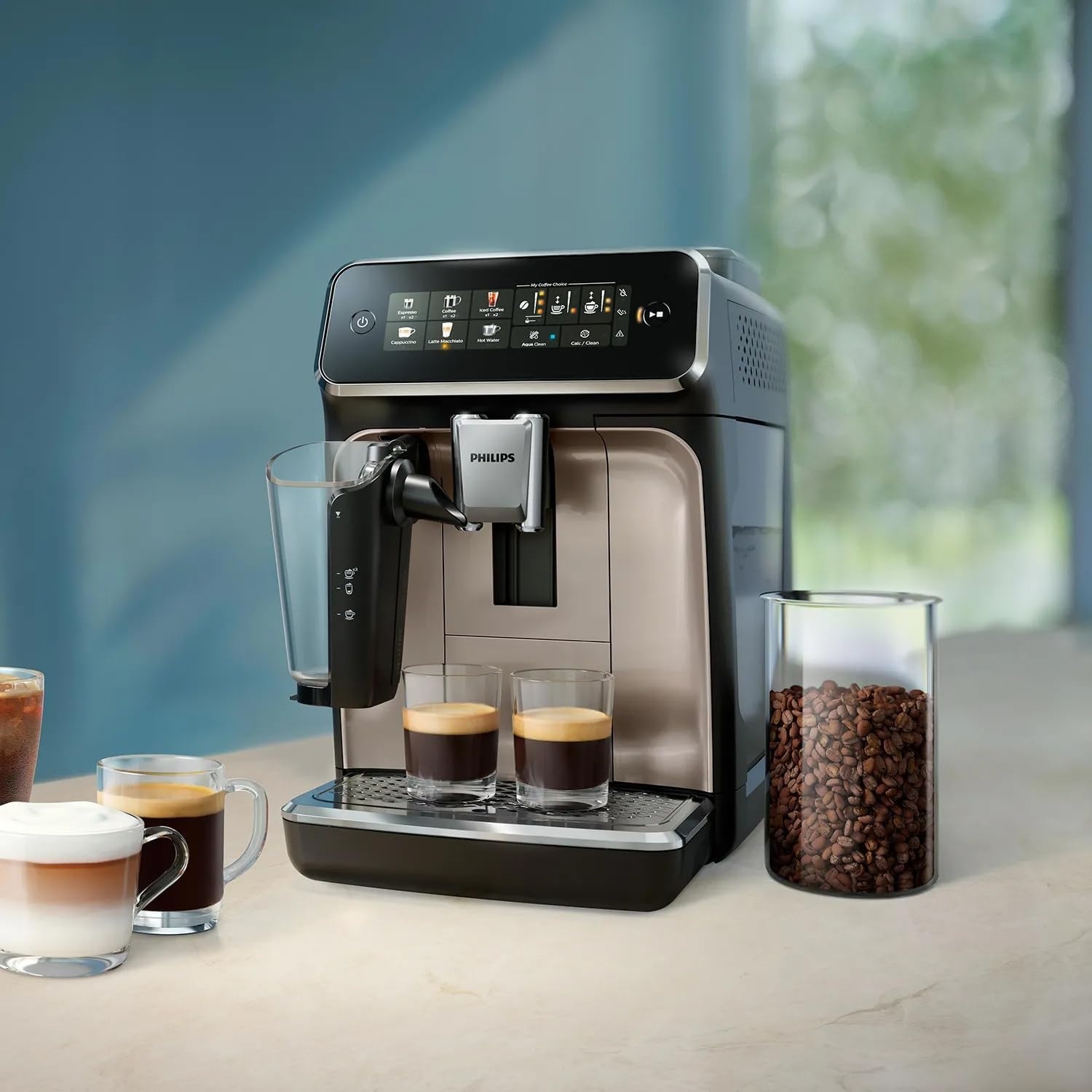 image:imagePHILIPS 3300 Series Fully Automatic Espresso Machine with LatteGo Milk Frother Black